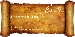 Csesznik Ida névjegykártya